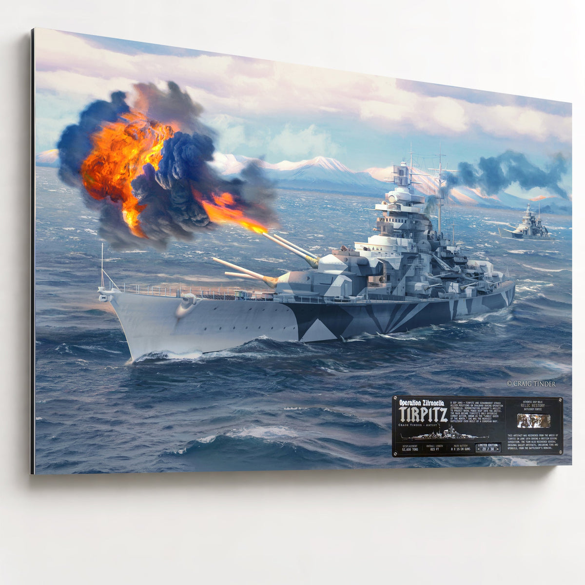 Tirpitz Battleship - Operation Zitronella Heritage Alloy relic artwork by Craig Tinder