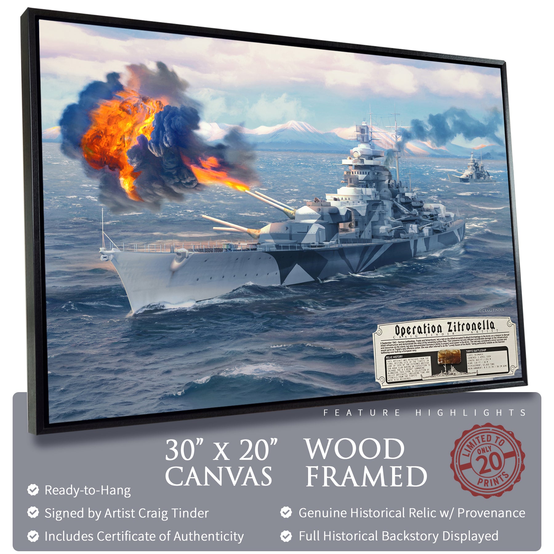 Tirpitz Battleship - Operation Zitronella Canvas | INCLUDES: Duct Piece