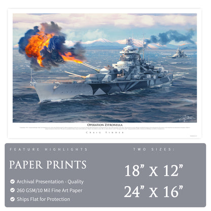 Tirpitz Battleship - Operation Zitronella Canvas | INCLUDES: Duct Piece