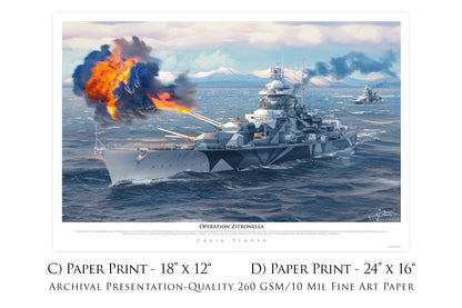 Operation Zitronella - German Battleship Tirpitz Canvas | INCLUDES: Duct Piece