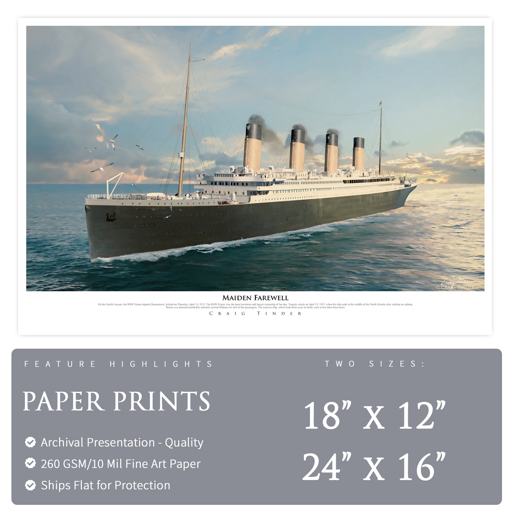 Titanic - Maiden Farewell Canvas | INCLUDES: Titanic Coal