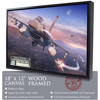 F-16 Viper - Triple Victory Canvas | INCLUDES: Panel Relic