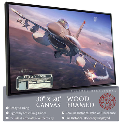 F-16 Viper - Triple Victory Canvas | INCLUDES: Panel Relic