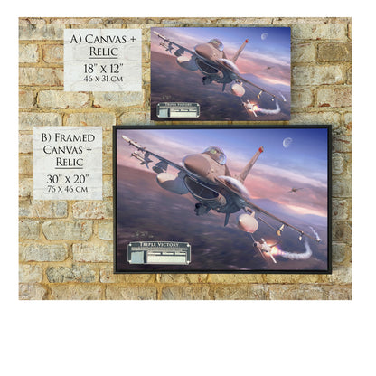 F-16 Viper - Triple Victory Canvas | INCLUDES: Panel Relic