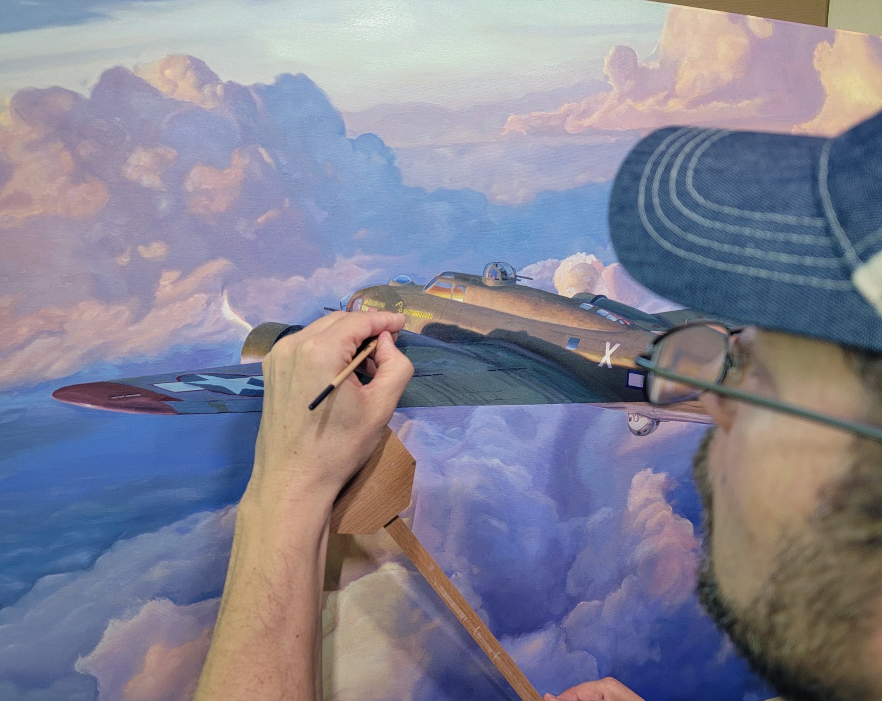 Twilight's Last Crucible - B-17 Flying Fortress Canvas with B-17 Relic ...