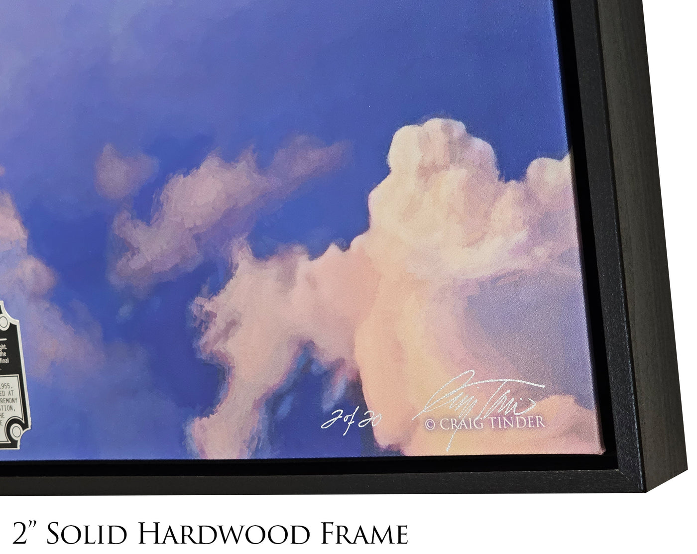 Each framed canvas has a 2-inch solid hardwood frame.