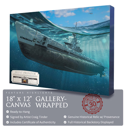 USS Atule Submarine - Silent Predator Canvas | INCLUDES: Toolbox Piece