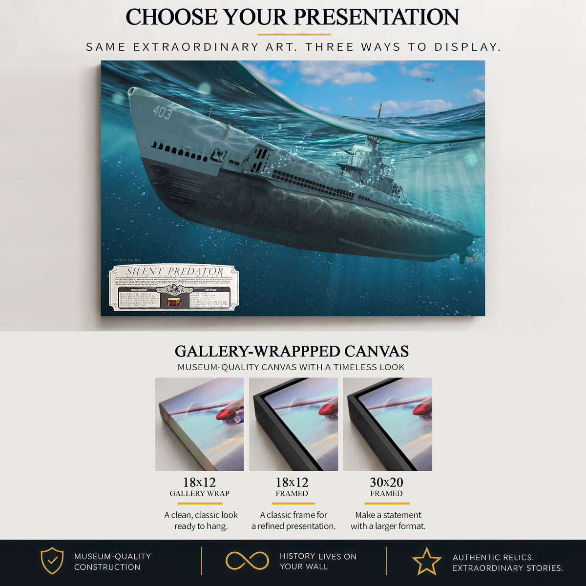 Gallery-wrapped canvas artwork