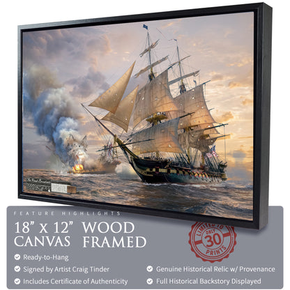 USS Constitution Canvas with Relic | Includes Oak Hull Relic