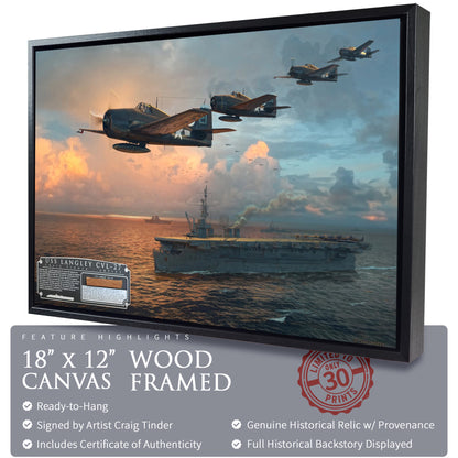 USS Langley Carrier Canvas | INCLUDES: Aircraft Carrier Deck Fragment