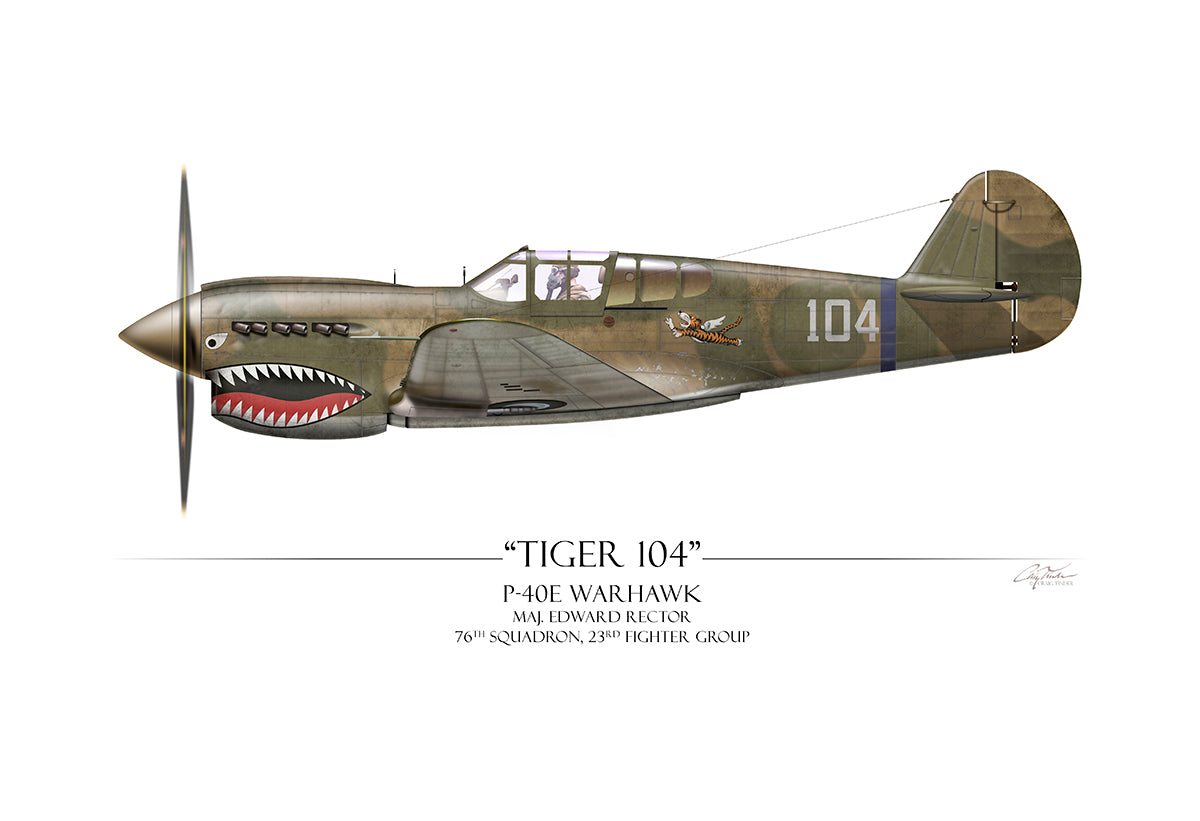 P-40 Warhawk - Tiger 104 Art Print