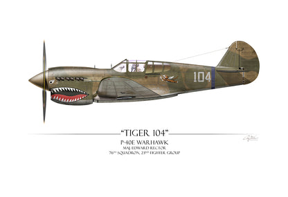 P-40 Warhawk - Tiger 104 Art Print