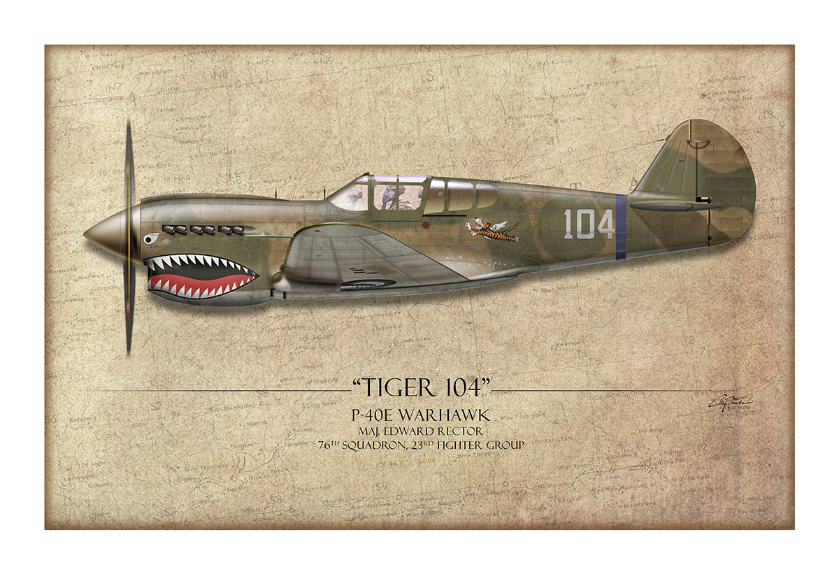 P-40 Warhawk - Tiger 104 Art Print