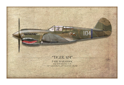 P-40 Warhawk - Tiger 104 Art Print