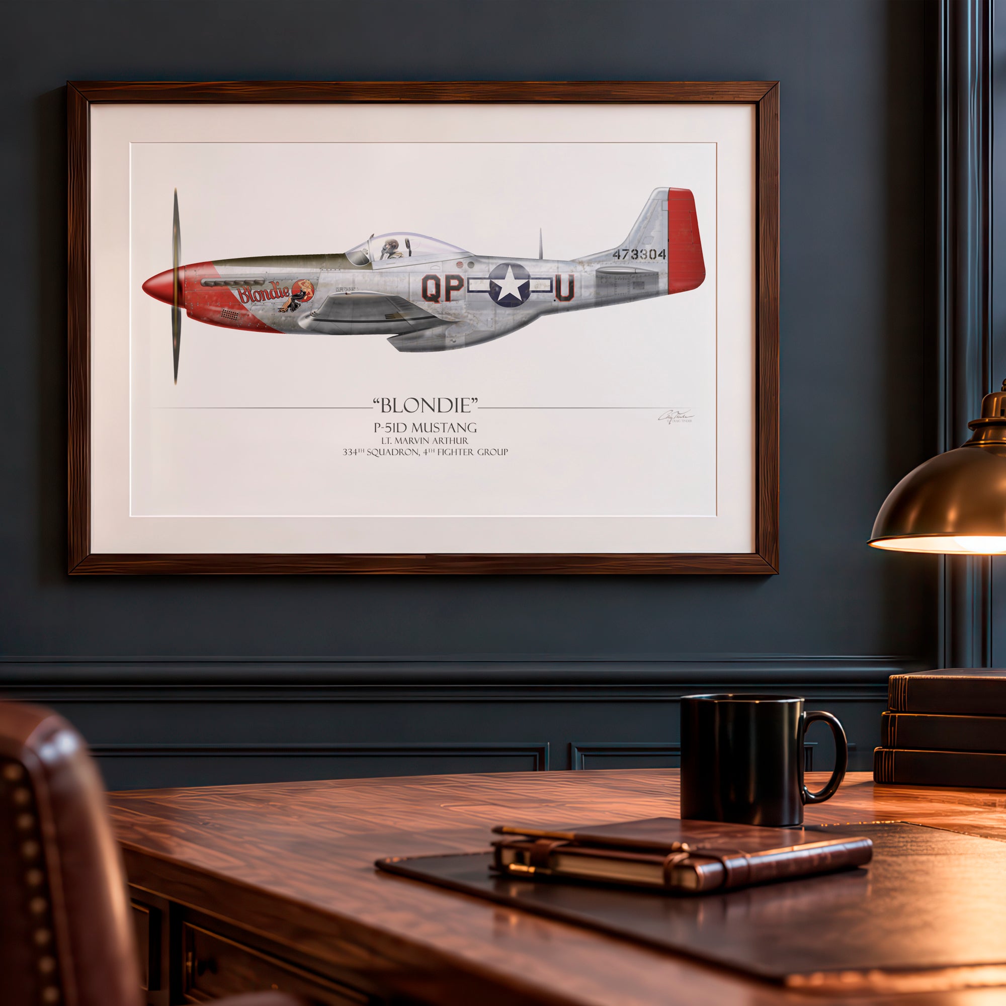 P-51 Mustang Old Crow Profile Art Print | Craig Tinder – Aces In
