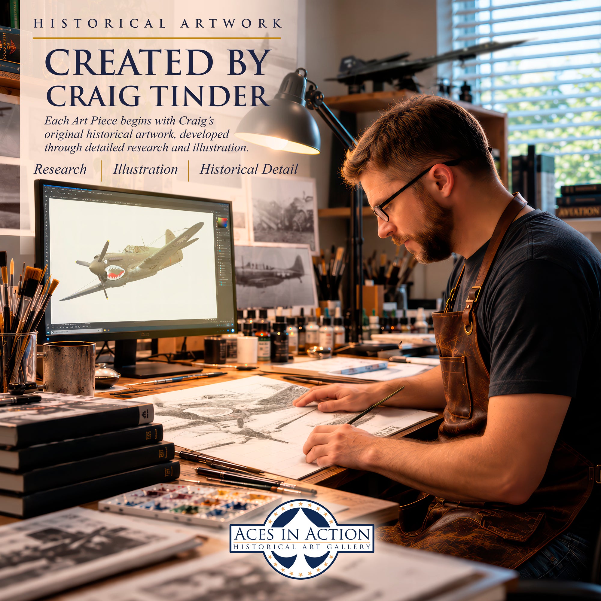 P-51 Mustang Blondie Profile Art Print | Craig Tinder – Aces In Action