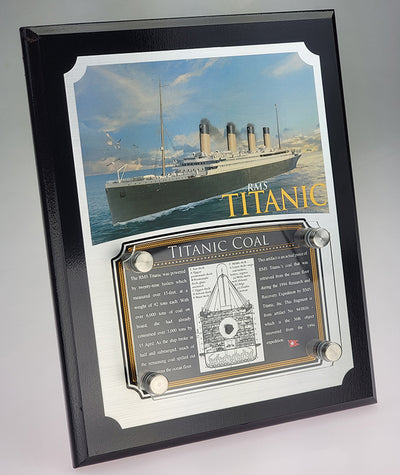 Titanic Relic Plaque - 8"x10" | INCLUDES: Titanic Coal Relic