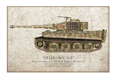 Michael Wittmann Tiger Tank 222 Aviation Art Print - Profile-Art Print-Aces In Action: The Workshop of Artist Craig Tinder