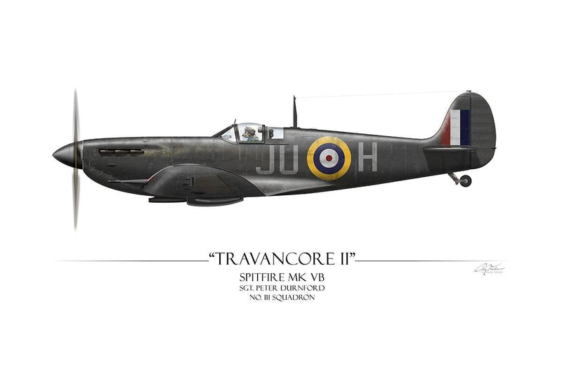 "Black Travancore II Spitfire" - Art Print by Craig Tinder