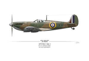 "Battle Of Britain Spitfire X4110" - Art Print by Craig Tinder