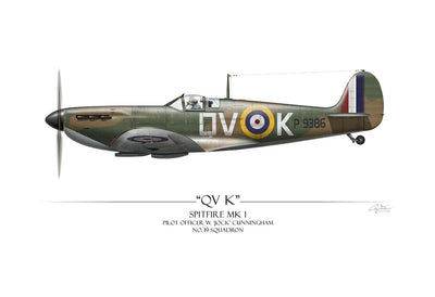 "Battle Of Britain QVK Spitfire" - Art Print by Craig Tinder