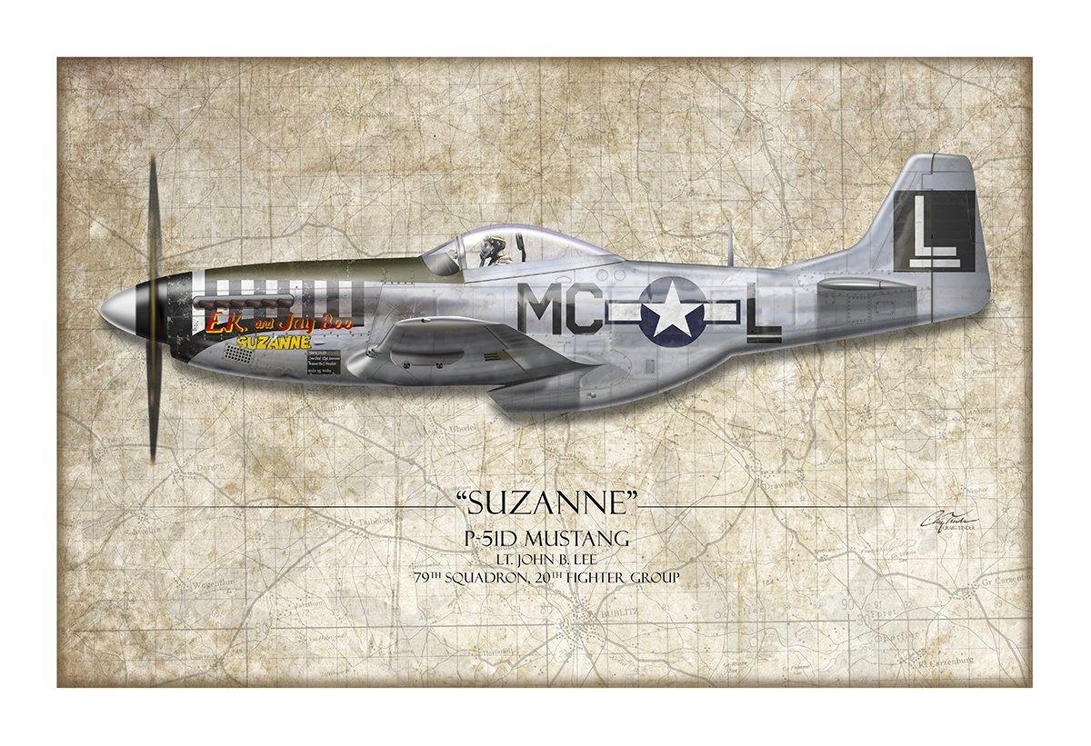 Suzanne P-51D Mustang Aviation Art Print - Profile-Art Print-Aces In Action: The Workshop of Artist Craig Tinder