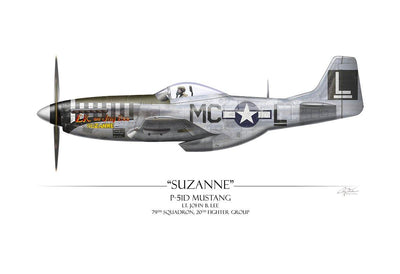 "Suzanne P-51D Mustang" - Art Print by Craig Tinder - Aces In Action