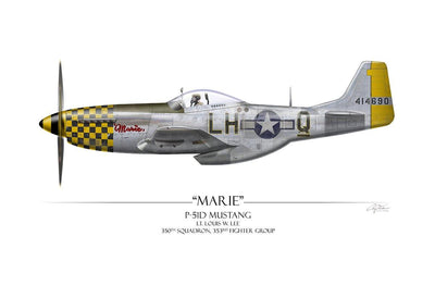 "Marie P-51 Mustang" - Art Print by Craig Tinder