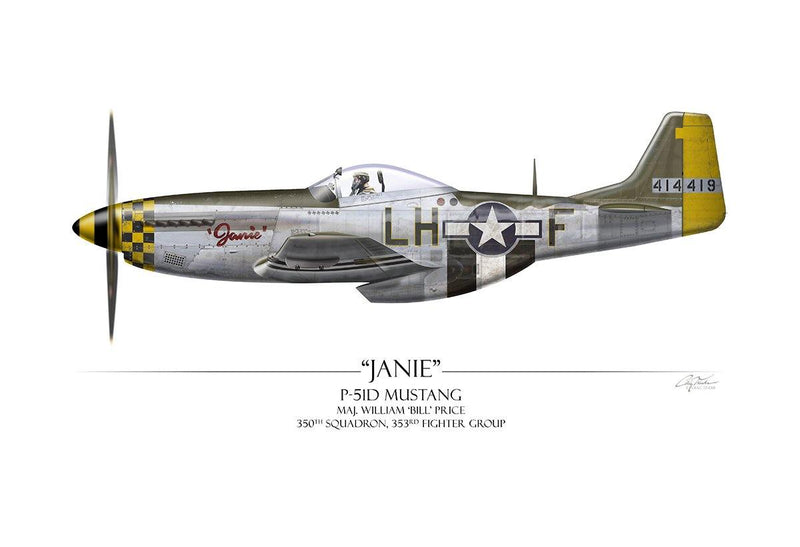"Janie P-51D Mustang" - Art Print by Craig Tinder