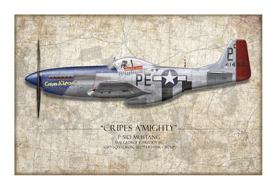 Cripes A Mighty P-51 Mustang Aviation Art Print - Profile-Art Print-Aces In Action: The Workshop of Artist Craig Tinder