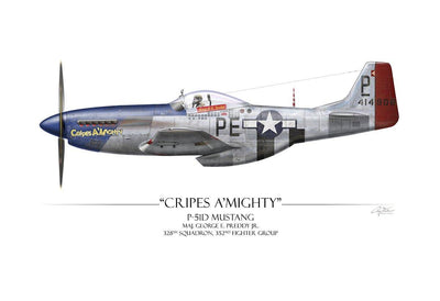 "Cripes A Mighty P-51 Mustang" - Art Print by Craig Tinder