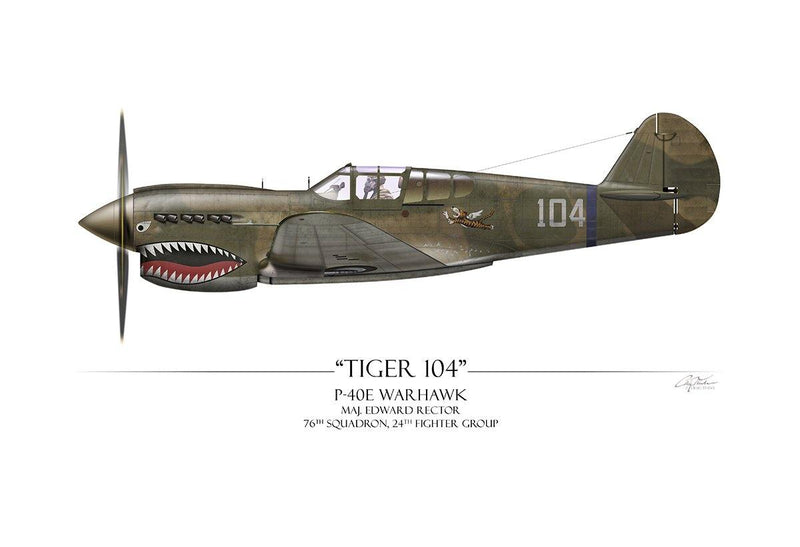 "Tiger 104 P-40 Warhawk" - Art Print by Craig Tinder - Aces In Action
