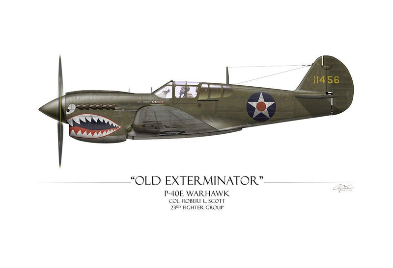 "Old Exterminator P-40 Warhawk" - Art Print by Craig Tinder