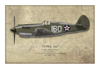 Pearl Harbor P-40 Warhawk Aviation Art Print - Profile-Art Print-Aces In Action: The Workshop of Artist Craig Tinder
