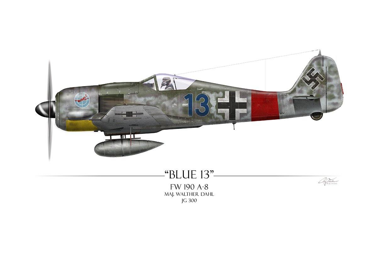 "Blue 13 Focke-Wulf FW 190" - Art Print by Craig Tinder