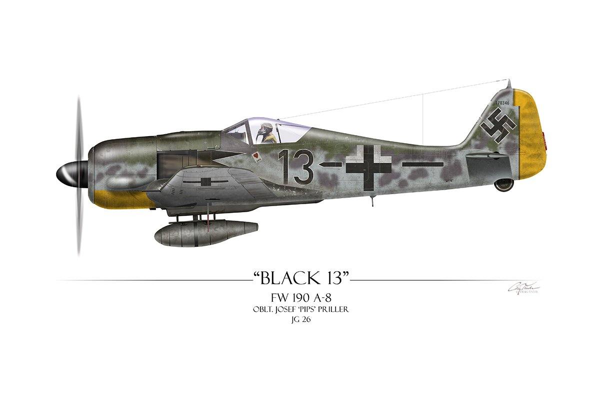 "Black 13 Focke-Wulf FW 190" - Art Print by Craig Tinder