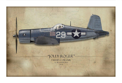 Ira Kepford F4U Corsair Aviation Art Print - Profile-Art Print-Aces In Action: The Workshop of Artist Craig Tinder