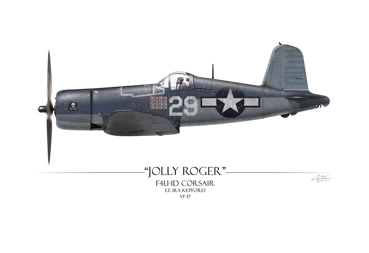 "Ira Kepford F4U Corsair" - Art Print by Craig Tinder