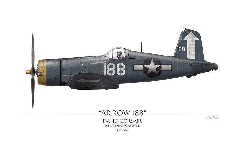 "Arrow 188 F4U Corsair" - Art Print by Craig Tinder