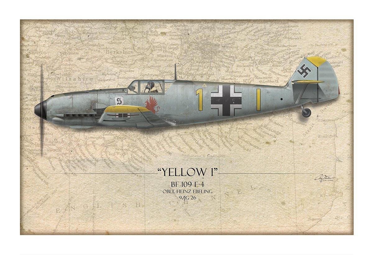 Heinz Ebeling Messerschmitt Bf-109 Aviation Art Print - Profile-Art Print-Aces In Action: The Workshop of Artist Craig Tinder