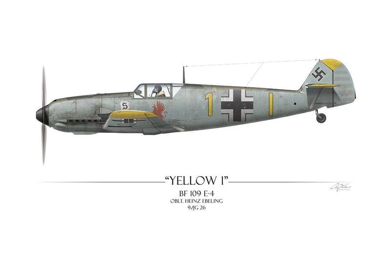 "Heinz Ebeling Messerschmitt Bf-109" - Art Print by Craig Tinder