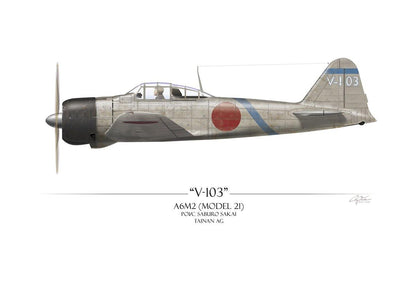 "Saburo Sakai A6M Zero" - Art Print by Craig Tinder - Aces In Action