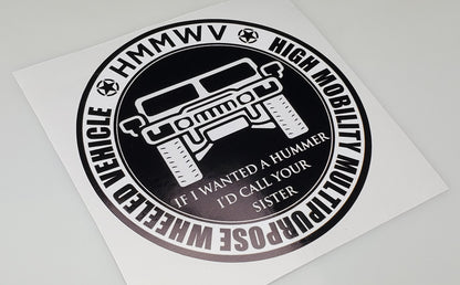 HMMWV Humvee M998 WANTED A HUMMER Vinyl Automotive Sticker/Decal - Aces In Action