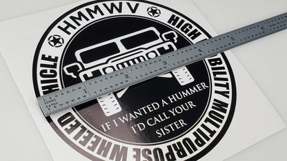 HMMWV Humvee M998 WANTED A HUMMER Vinyl Automotive Sticker/Decal - Aces In Action