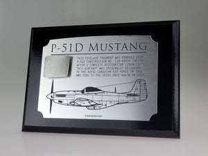 WWII P-51 Mustang Relic Plaque-Historical Display Plaques-Aces In Action: The Workshop of Artist Craig Tinder