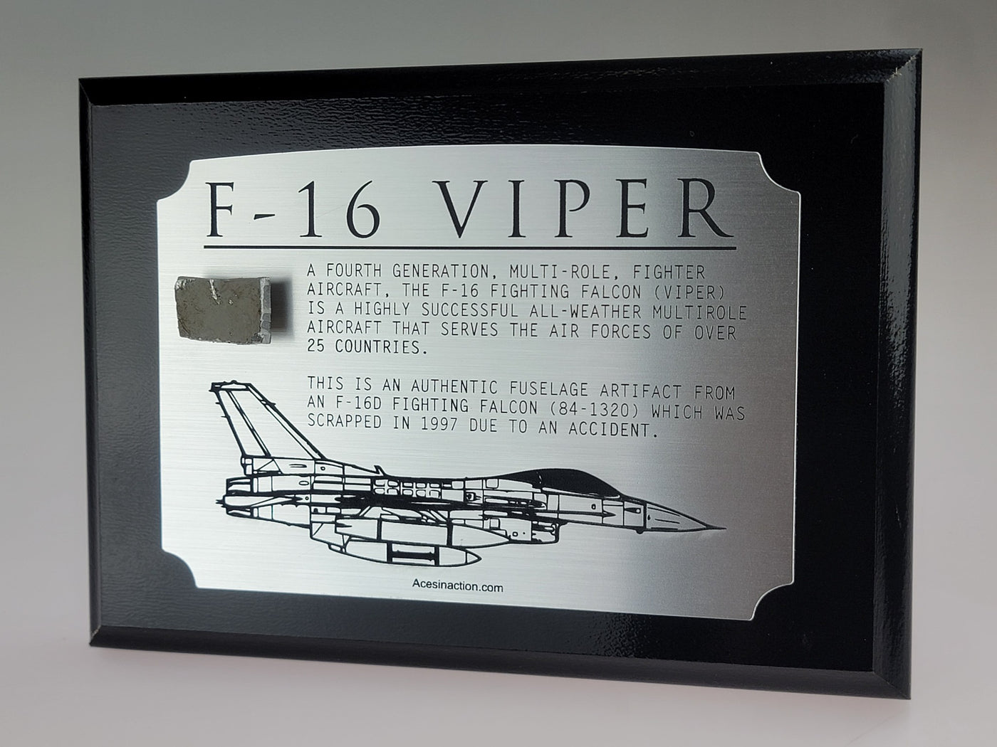 F-16 Viper Authentic Relic Plaque-Historical Display Plaques-Aces In Action: The Workshop of Artist Craig Tinder