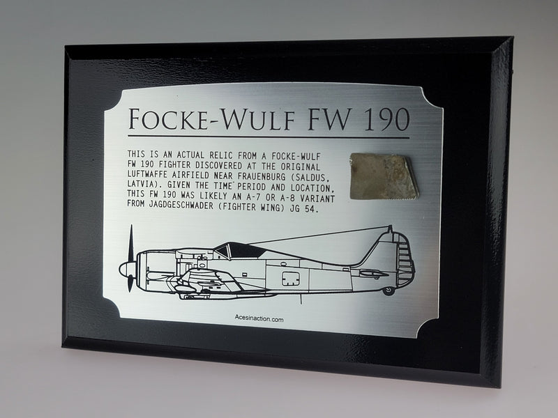 WWII German Focke-Wulf FW 190 Relic Plaque-Historical Display Plaques-Aces In Action: The Workshop of Artist Craig Tinder