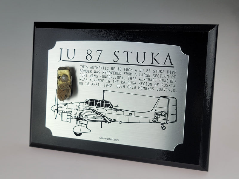 WWII German JU 87 Stuka Relic Plaque-Historical Display Plaques-Aces In Action: The Workshop of Artist Craig Tinder
