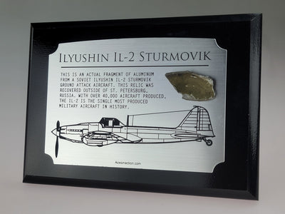 WWII Russian Ilyushin IL-2 Sturmovik Relic Plaque-Historical Display Plaques-Aces In Action: The Workshop of Artist Craig Tinder