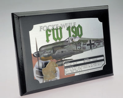 WWII FW 190 Focke-Wulf Relic Plaque - Full Color 5"x7"-Historical Display Plaques-Aces In Action: The Workshop of Artist Craig Tinder